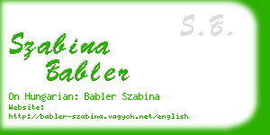 szabina babler business card